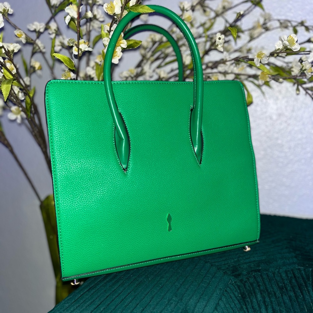 Green/Red or Purple/Red Studded Tote - Picture 2 of 15